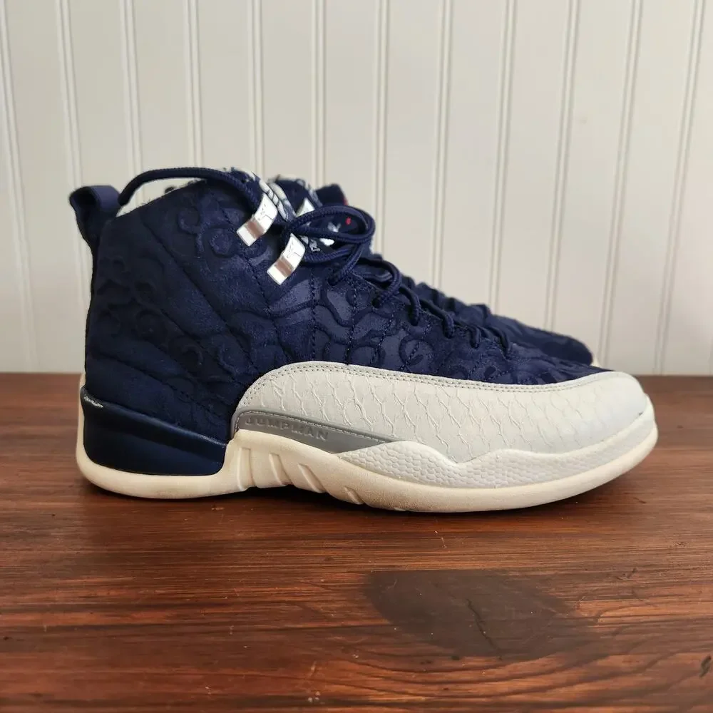 Jordan 12 Men's Size 8M International Blue/White‎ Pre-owned Good Clean
